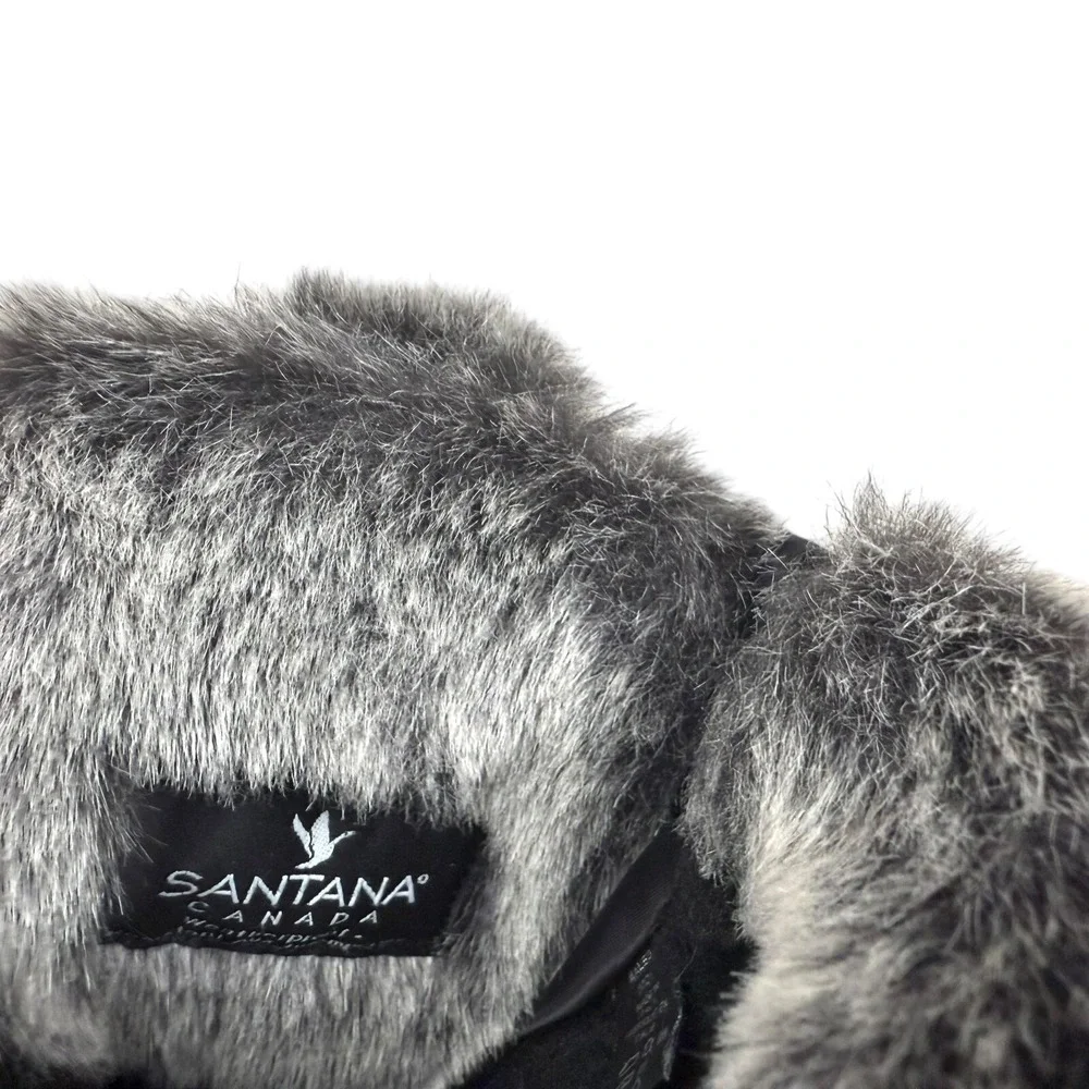 Santana Canada Women Maleo Winter Boots Faux Fur Cuff Waterproof Black Red Sz 7